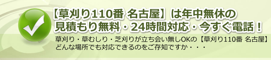 【草刈り110番 名古屋】愛知県で365日24時間電話対応・見積もり無料！